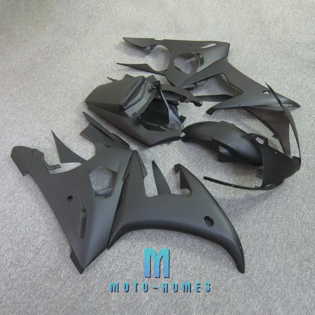 Fairings Bodykit for Yamaha R6 2003 2004 2005 YZF R6 03 04 05 Prime Matte All Black Injection Molding Fairing Set Rebuilding