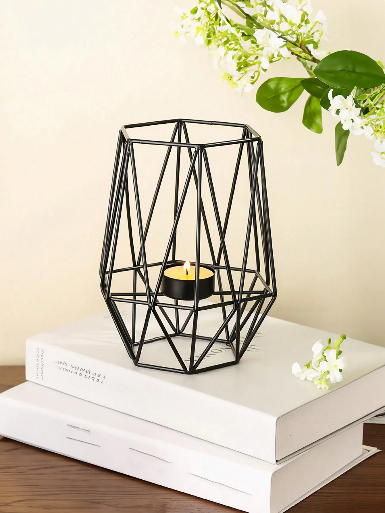 1pcs Metal Hexagon Geometric Design Tea Light Votive Candle Holders, Iron Hollow Tea Light Candle Holders for Vintage Wedding Ho