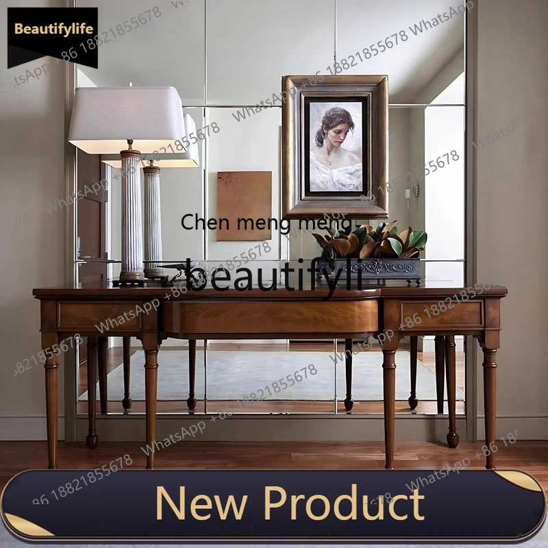 

American Retro Solid Wood Entryway Table Ultra-Narrow Entryway Hallway Decorative Console Table