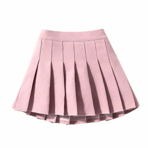 Children Summer Skirts Girls Mini Skirts Vintage Pleated Skirt Korean Tennis Short Student Uniform Skirts White Black