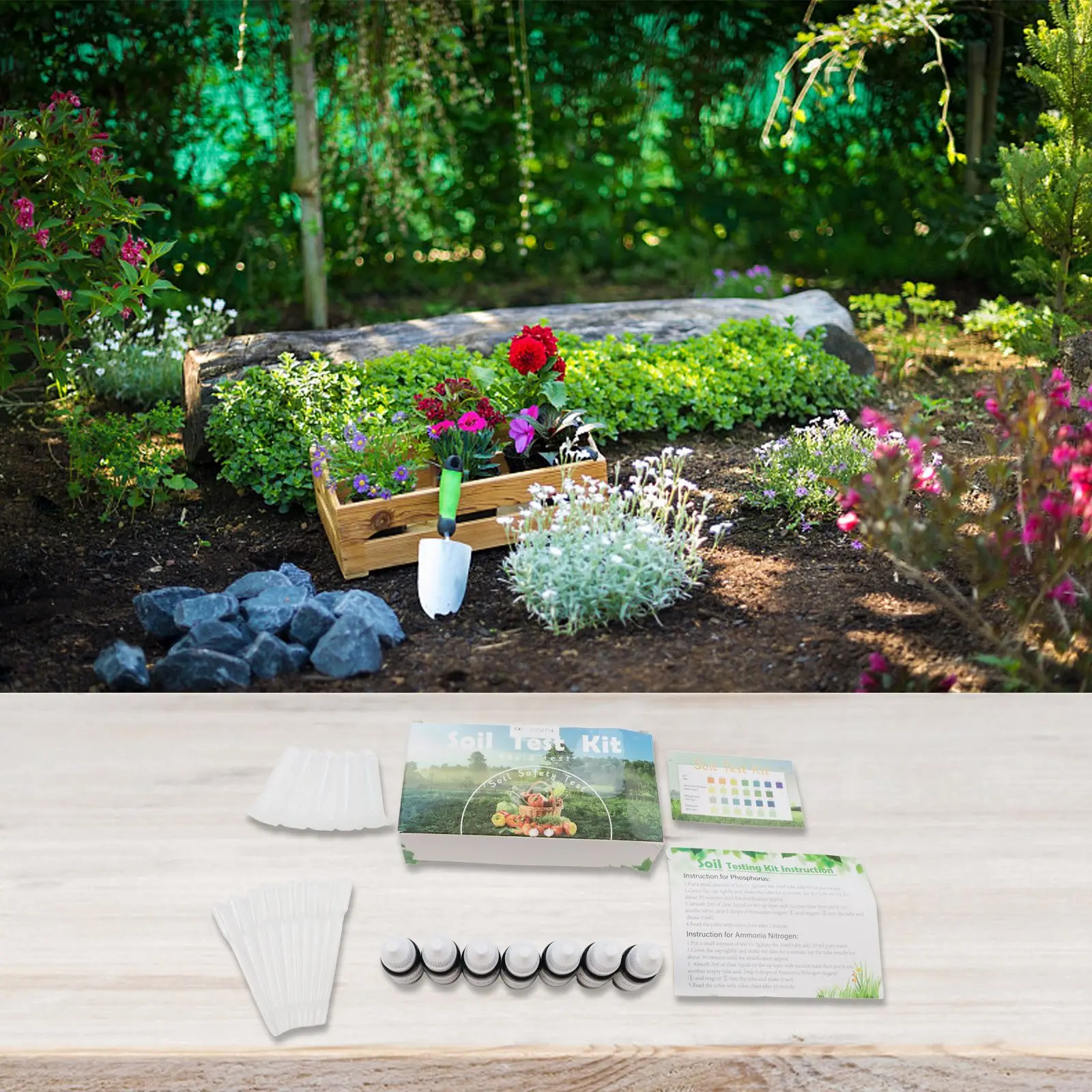 

Soil Tester 4 in 1 for pH Ammonia Nitrogen Phosphorus Potassium Levels with Drip Tester Providing Fast and Accurate Soil Testing