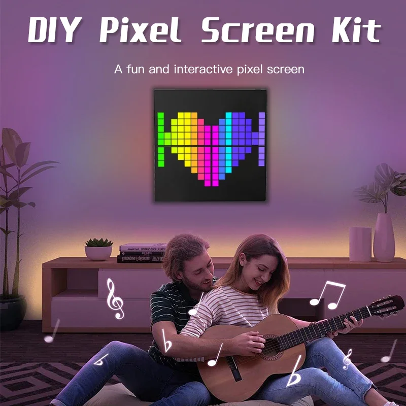 4 in 1 RGB Smart LED Pixel Panel Lamp Multilingual DIY Graffiti App Control Screen Display Christmas Home Decor Atmosphere Light image 5