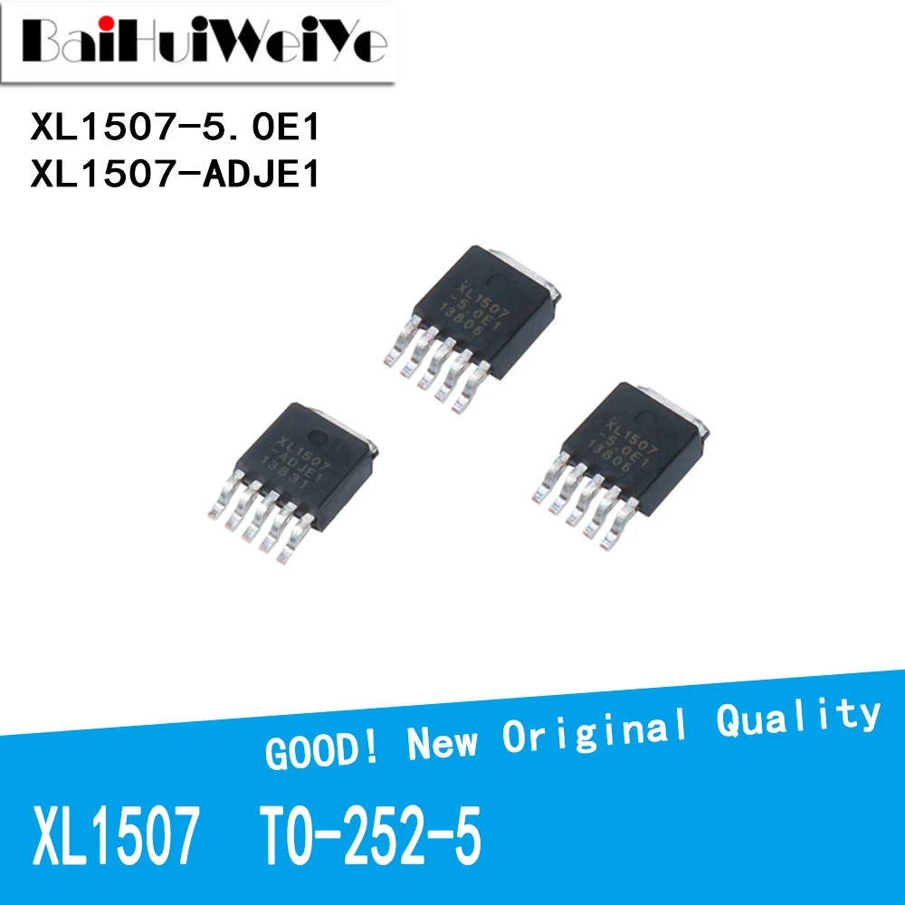 10PCS/LOT XL1507-5.0E1 XL1507-ADJE1 XL1507 SMD TO-252-5 Power DC-DC Step-Down Chip IC New Good Quality Chipset