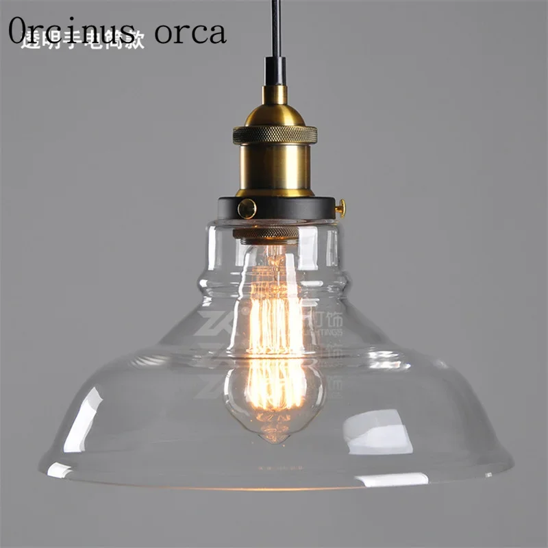 

Simple North American style rural glass chandelier industrial wind restaurant study bedroom bar