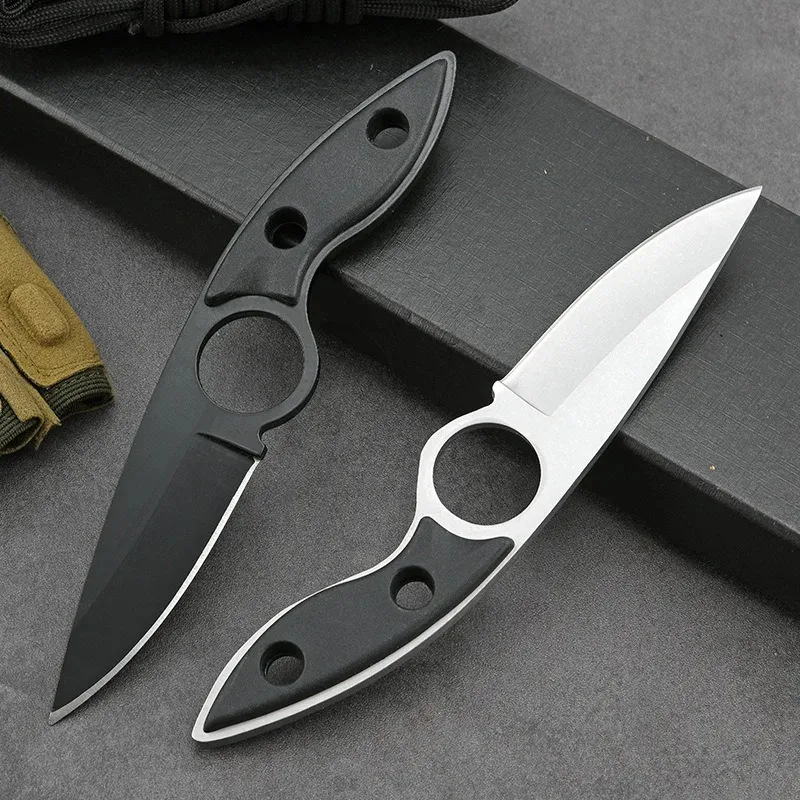 

Outdoor Multi-Functional Small Straight Knife with Sheath Leg Strap Camping Fruit Knife Tool