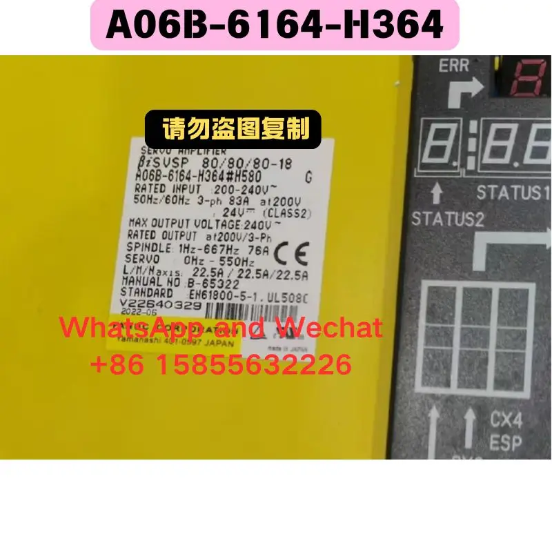 Used OEM disassembled partsDriver A06B-6164-H364 Functional test OK Quick delivery