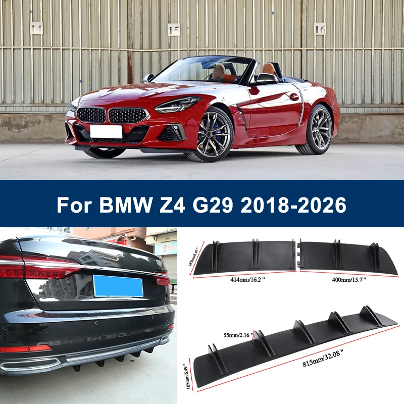 

2-Segment Shark Fin Rear Diffuser For BMW Z4 G29 2018-2026 2025 2024 2023 Rear Bumper Lip Splitter Chassis Spoiler Tuning Parts