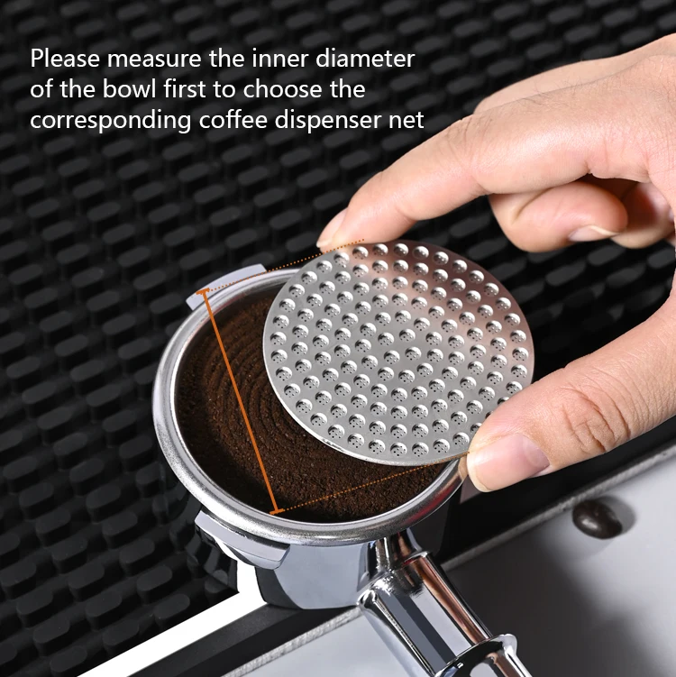 51/53/58 mm wiederverwendbares Kaffeefilter-Sieb aus 304 Edelstahl, doppellagiger Kaffeefilter mit feinem Netz, professionelles Espresso-Zubehör – Detail 4