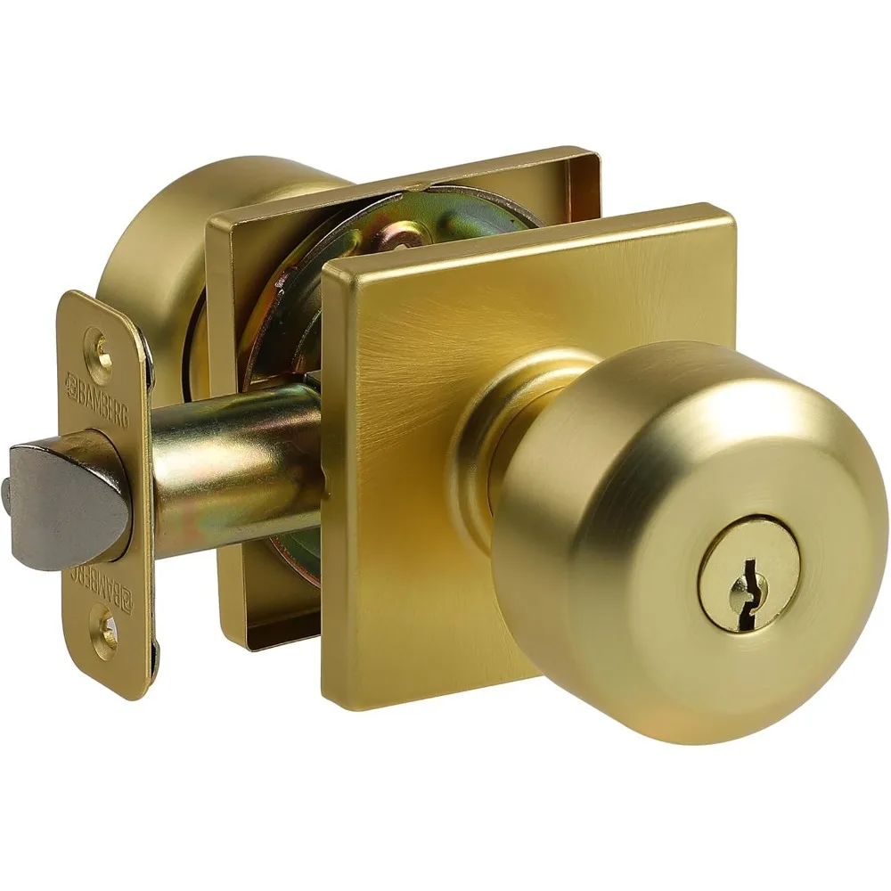

Bamberg 700SQ Privacy Door Knob with Key, Interior/Exterior Door Knob for Bedroom, Bathroom, Front Door, Left or Right Doorknob