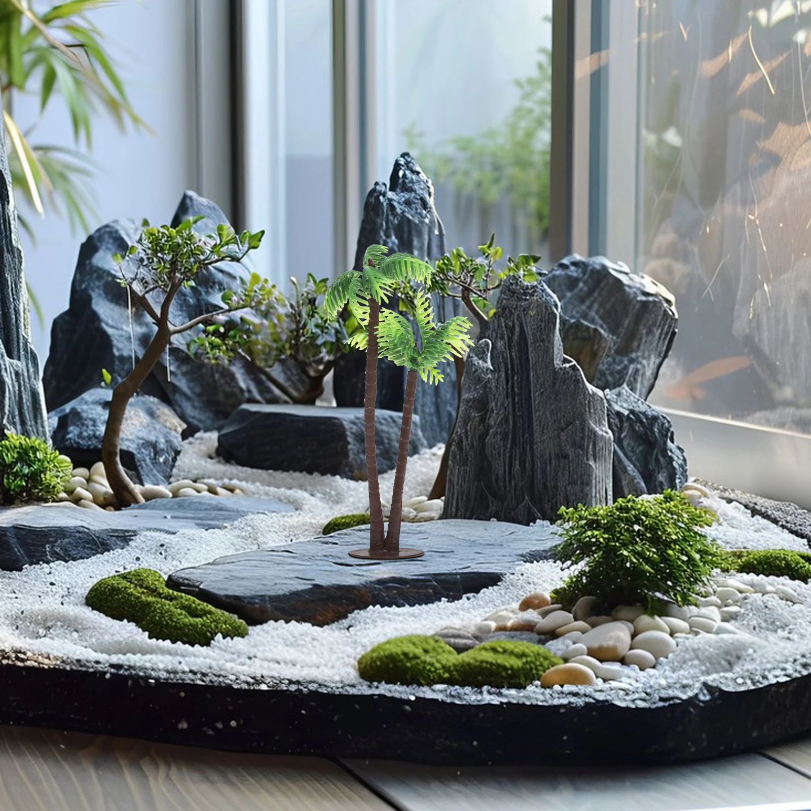 

36 Pcs Coconut Tree Decor Plastic Mini Palm Craft Model Layout Scenery Props Artificial Greenery Simulation Landscape