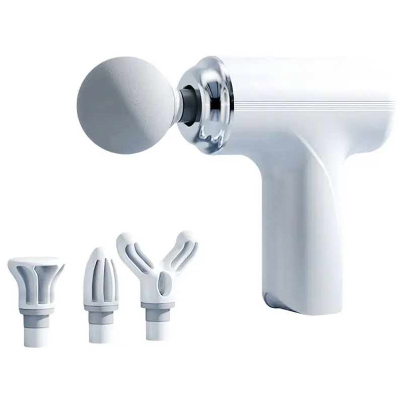 

Портативный электрический массажный пистолет AB33-A, 4 сменные массажные насадки, 6-скоростная регулировка, глубокий массаж мышц.