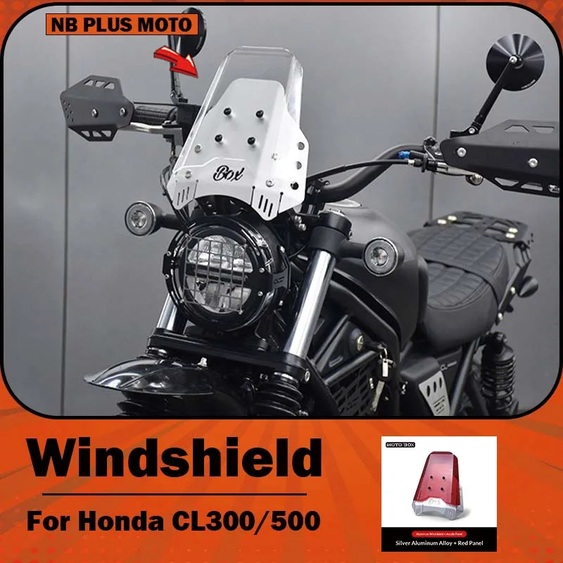 【Premium】For Honda CL300/500 Modified Aluminum Alloy Transparent Windshield Decorative Cover/Protector