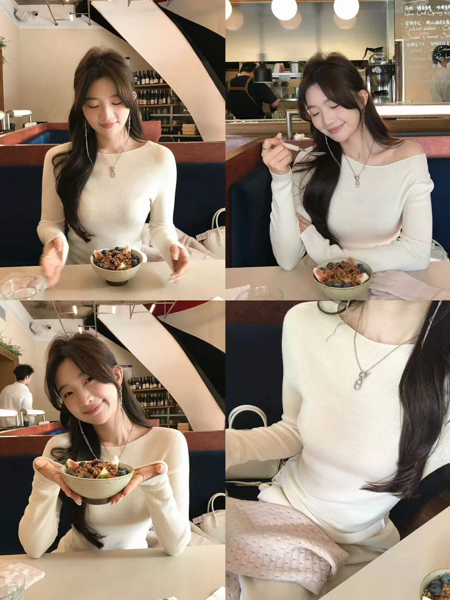 

Женская вязаная шерстяная базовая кофта 77Store из 100% шерсти, на одно плечо, повседневный стиль, с длинным рукавом, теплая, из мягкой ткани, осень-зима