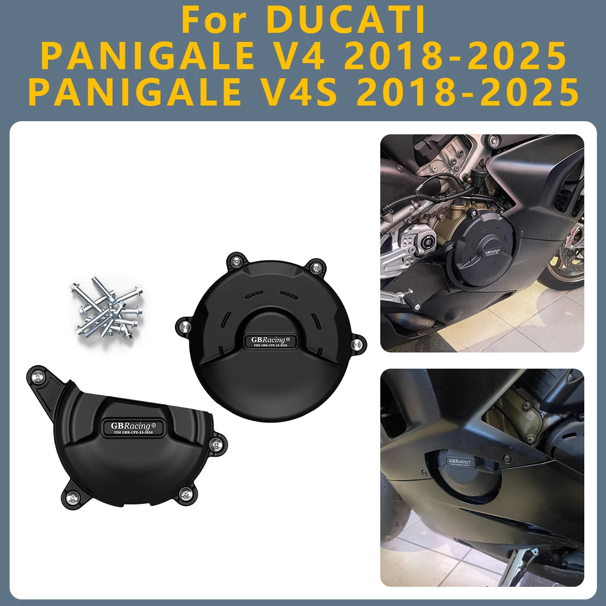 

Motorcycle Engine Cover Clutch Cover Protection Set Accessories For DUCATI PANIGALE V4 V4S 2018-2025 PANIGALE-V4 PANIGALE-V4S