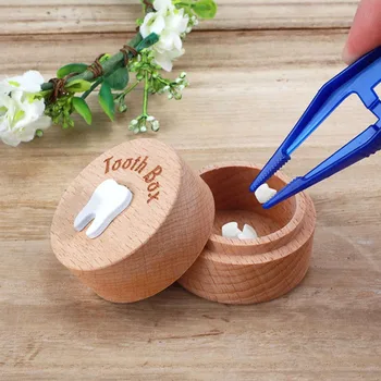Organizador de coleta de dentes infantis Caso titular de dentes de bebê Log de lembrança infantil Armazenamento de dentes de leite Caixa de coleta