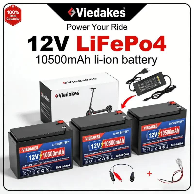 

12V 10.5Ah LiFePO4 Battery With Charger High Performance for RV, Boat, Emergency Power 12V літій-фосфатний акумулятор