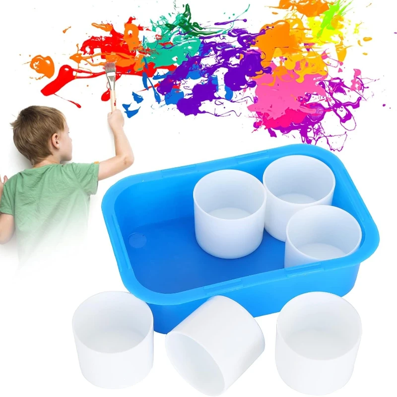 

6 круглых пластиковых стаканчиков для смешивания акварельных пигментов большой емкости, съемные стаканчики для смешивания акварельных акриловых пигментов