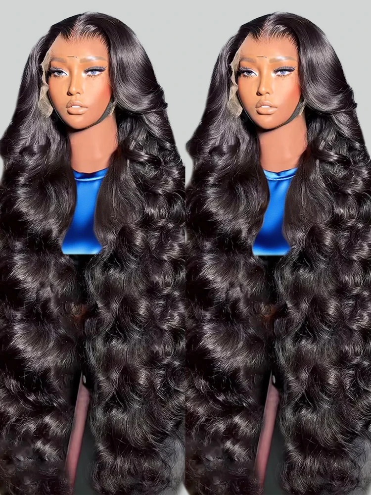 

40 46 Inch 13x6 HD Transparent Body Wave Human Hair Wigs Brazilian Hair Loose Wavy 13x4 360Full Lace Frontal Wigs For Women 300%