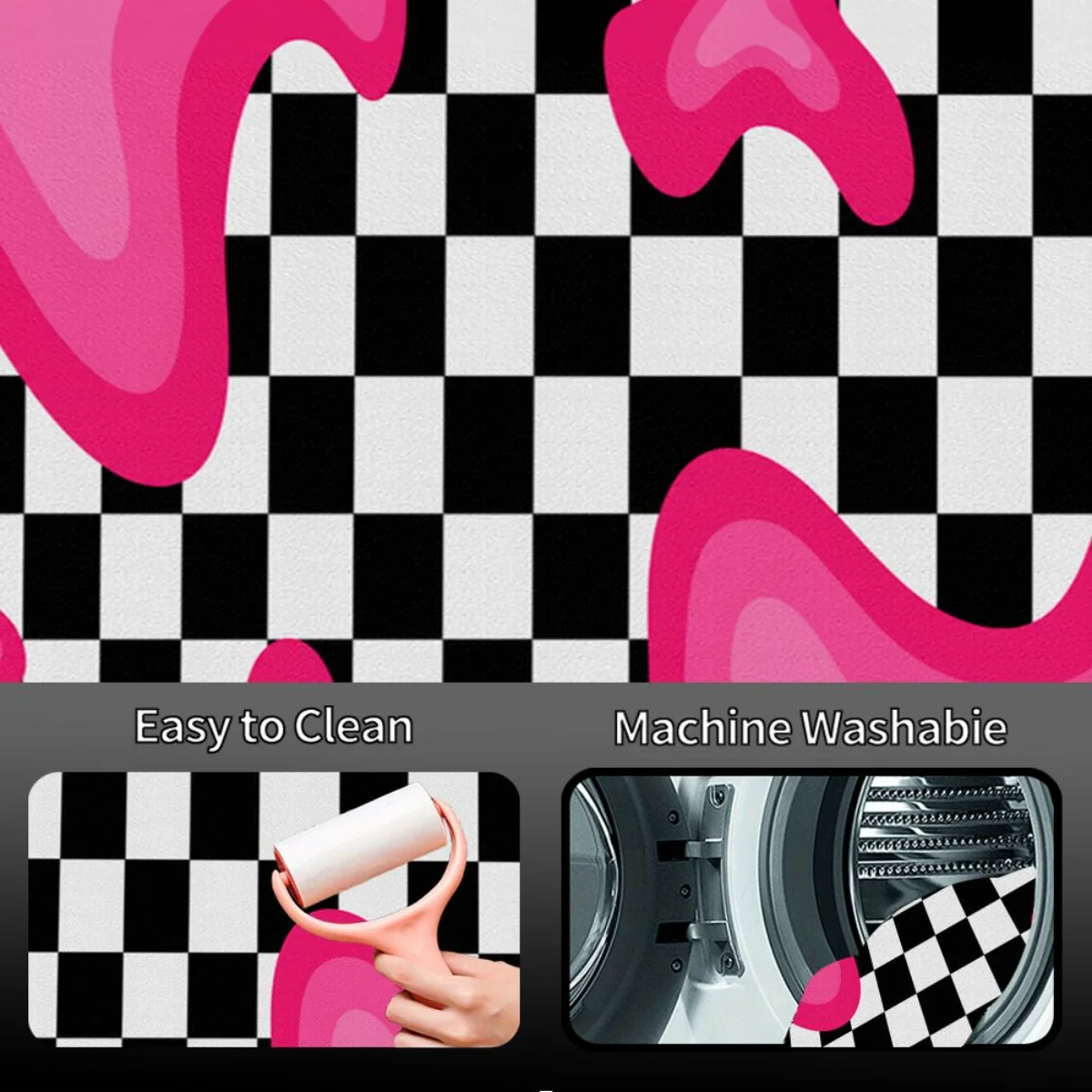 Universal Car Rear Trunk Mat Plaid Pink Liquid Pattern Print Waterproof Anti Slip Cargo Liner For Sedan SUV Interior Protection view 5