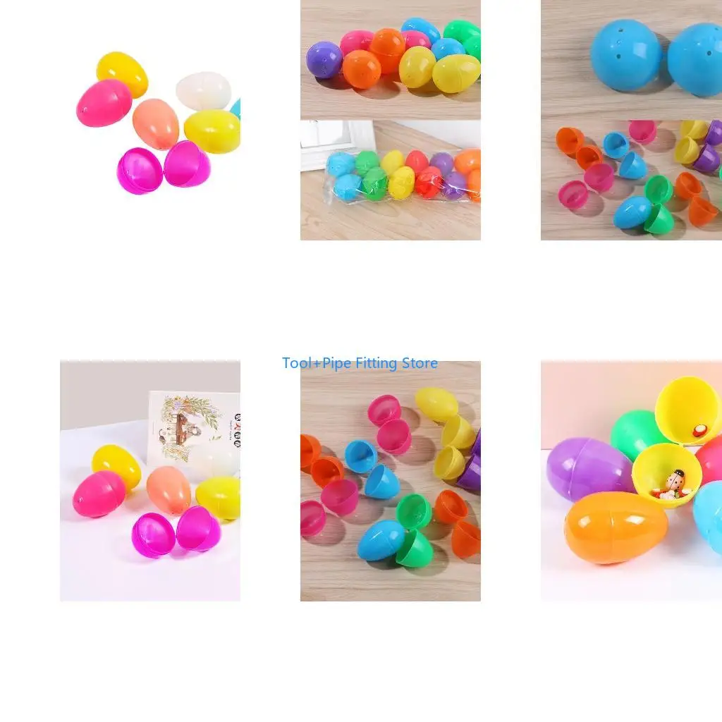 F92B Colorful Easter Eggs Set of 12 Egg for Shell Plastic Filling Chicken Egg Cov
