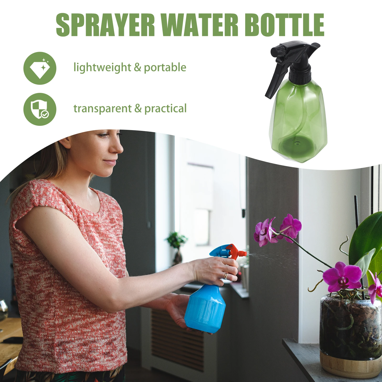 

2 Pcs Watering Can Cleaning Spray Bottles Thicken Handheld Pump Sprayer Pp Flower