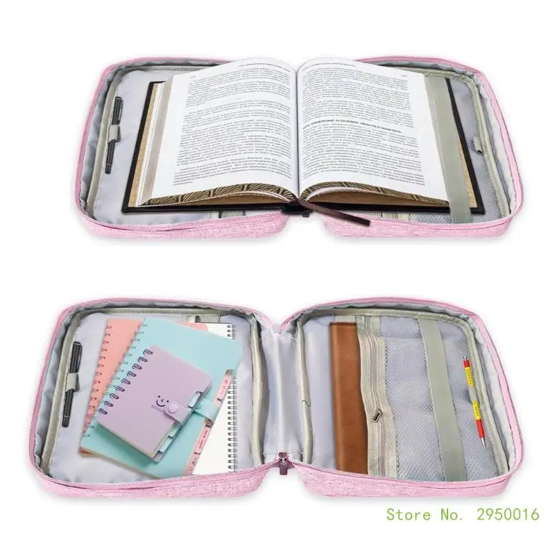 Bible Book Cover Bible Case Book Storage Case Document Storage Bag with Handle and Book Stand for School Office and Home