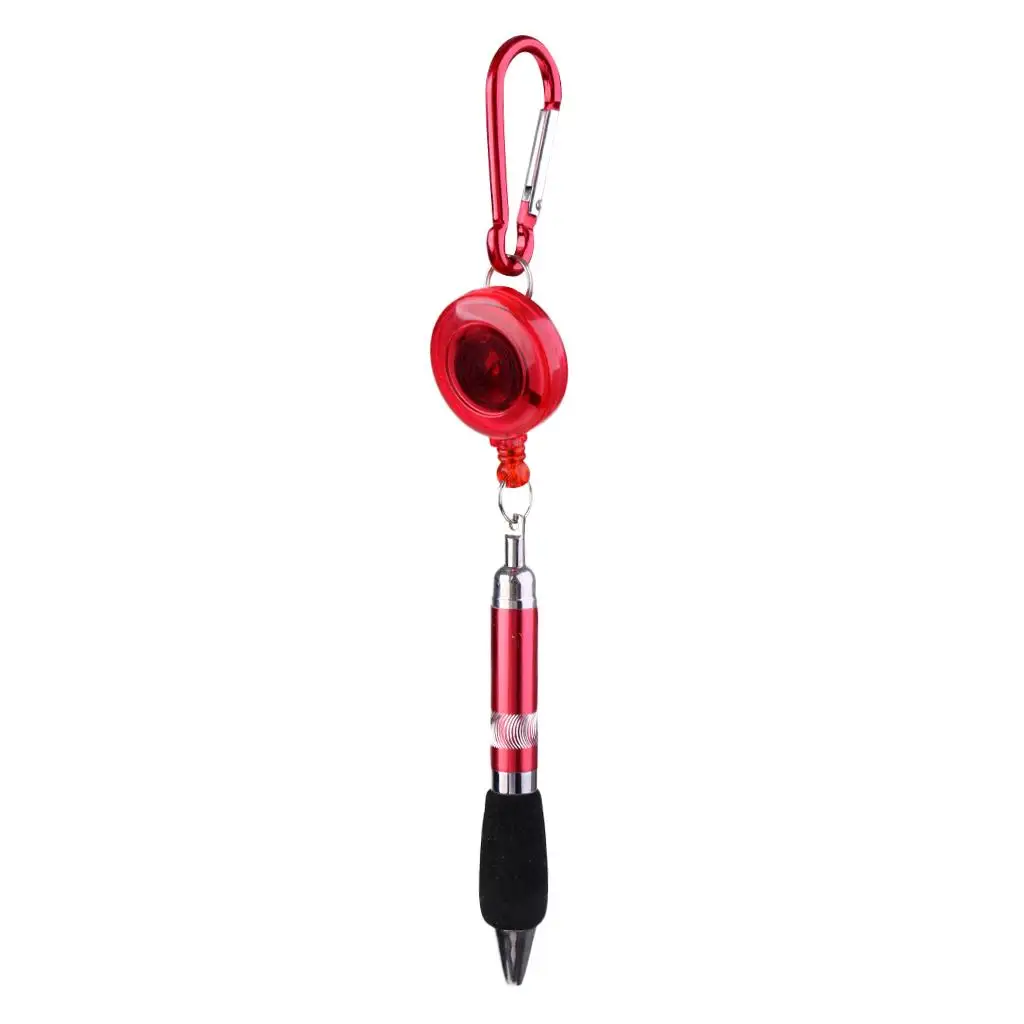 

Retractable Golf Scoring Pen Aluminum Ballpoint Pencil Handy Clip on Accessory for Golf Ball Marker and Scorekeeping