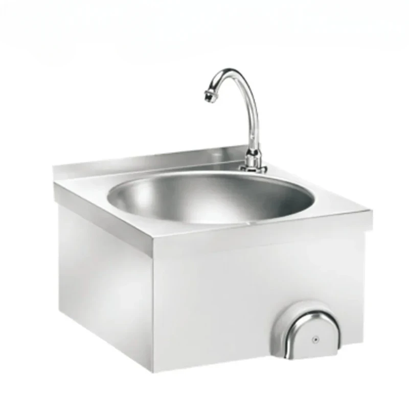 Knee push sink, outdoor wall hanging, 304 hand basin, knee top hand washing star plate, directly supplied by the manufacturer