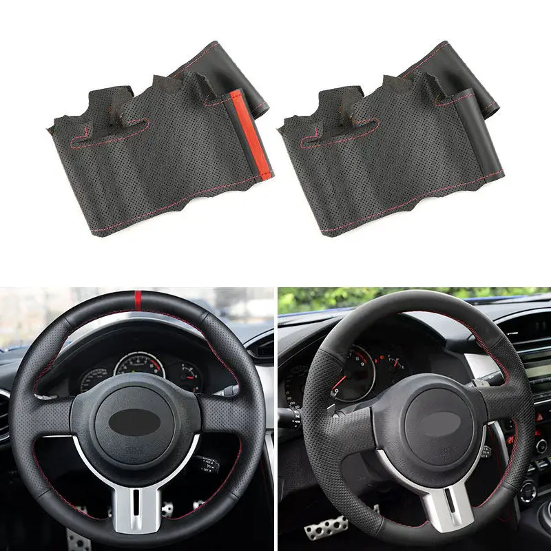 

For Toyota 86 Scion FR-S 2013 2014 2015 2016 Subaru BRZ 2012-2016 Microfiber Leather Car Interior Steering Wheel Cover Trim