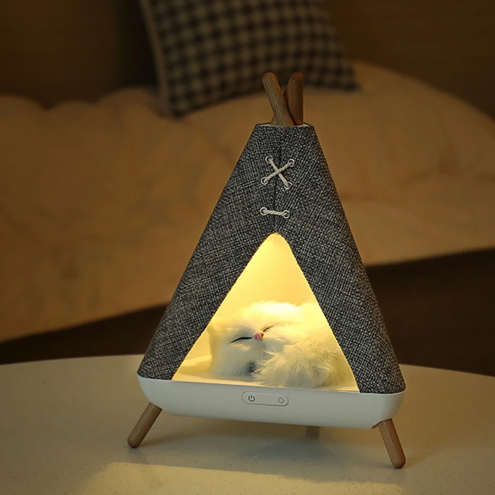 

Оригинальная подсветка, Bluetooth-Колонка в виде милой кошки, музыкальная подсветка, перезаряжаемая лампа в форме палатки для сна, прикроватная лампа для кормления
