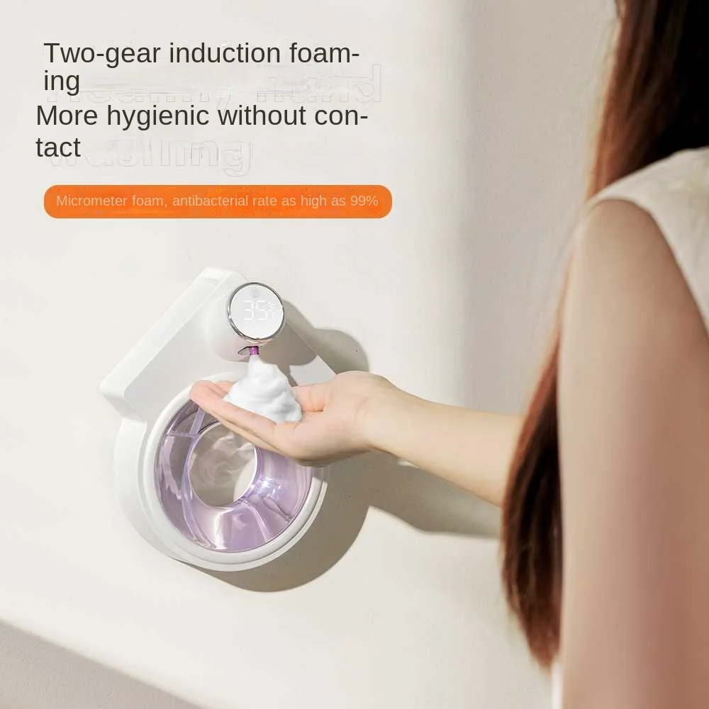 New Automatic Wall-mounted Foam Soap Dispenser Induction Washing Machine Household LED Touch Smart Soap Dispenser