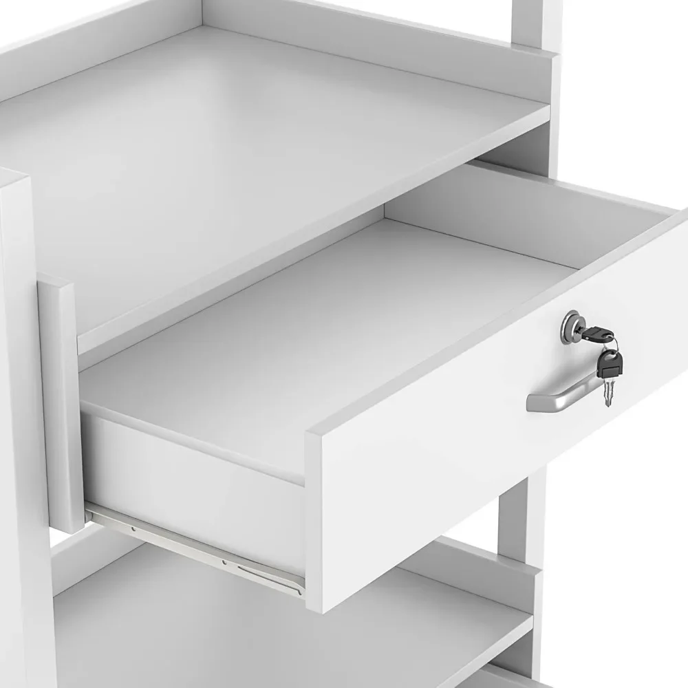 Gerobak Kabinet Kecantikan Salon, Laci Penyimpanan Bergulir 2 Lapis Troli, Roda Dapat Dikunci, Peralatan Penata Rambut Stasiun Salon Makeup