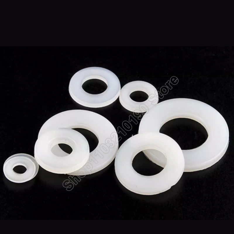 110Pcs M2 M3 M4 M5 M6-M12 White Big Plastic Nylon Flat Washer Plain Insulation Spacer Plane Seals Gasket Ring Assortment Kit Set