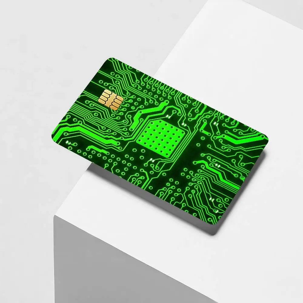 Circuit Board Pattern Credit Card Decorative Card Stickers Suitable For Bank Cards Metro Transit Anti-scratch Gift 4PCS