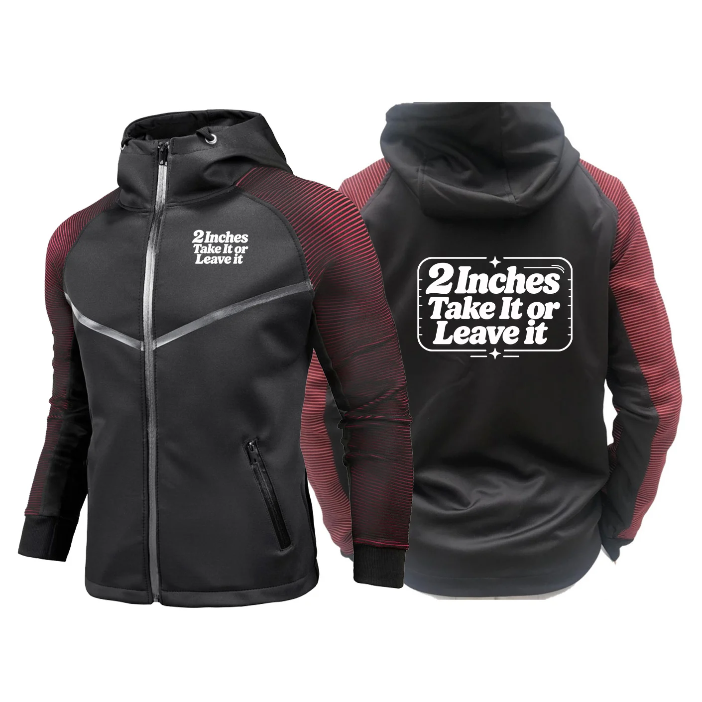2 Inches Take It or Leave it Men's Off-Road Motorcycle Style Hooded Jacket Windproof versatile casual functional Hoodies
