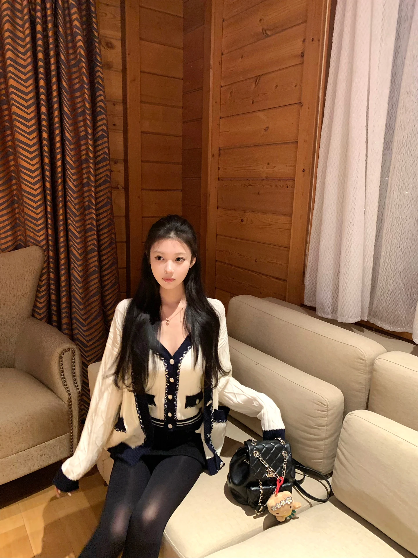 

Вязаный кардиган Sweetni с широким цветным блоком для женщин, повседневный, утепленный, с длинными рукавами, зимний свитер-пальто