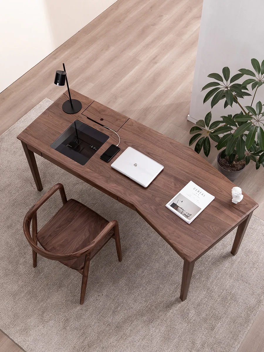 North American Black Walnut Desk Nordic Modern Minimalist Corner Desk Study Computer