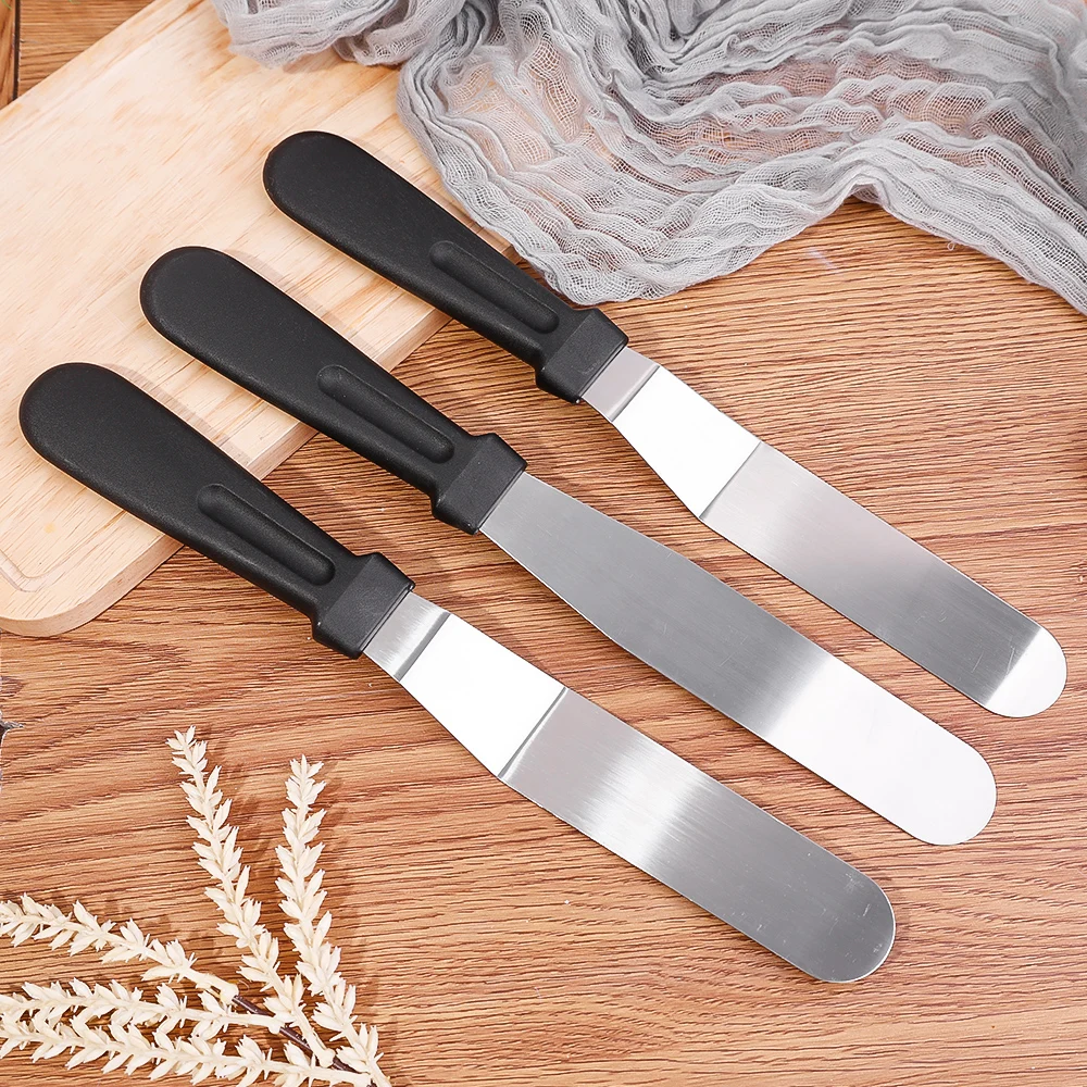 Angled Icing Spatulas Cake Offset Scraper Stainless Steel with Handle Cream Decorating Frosting Fondant Butter Smoothing Knives