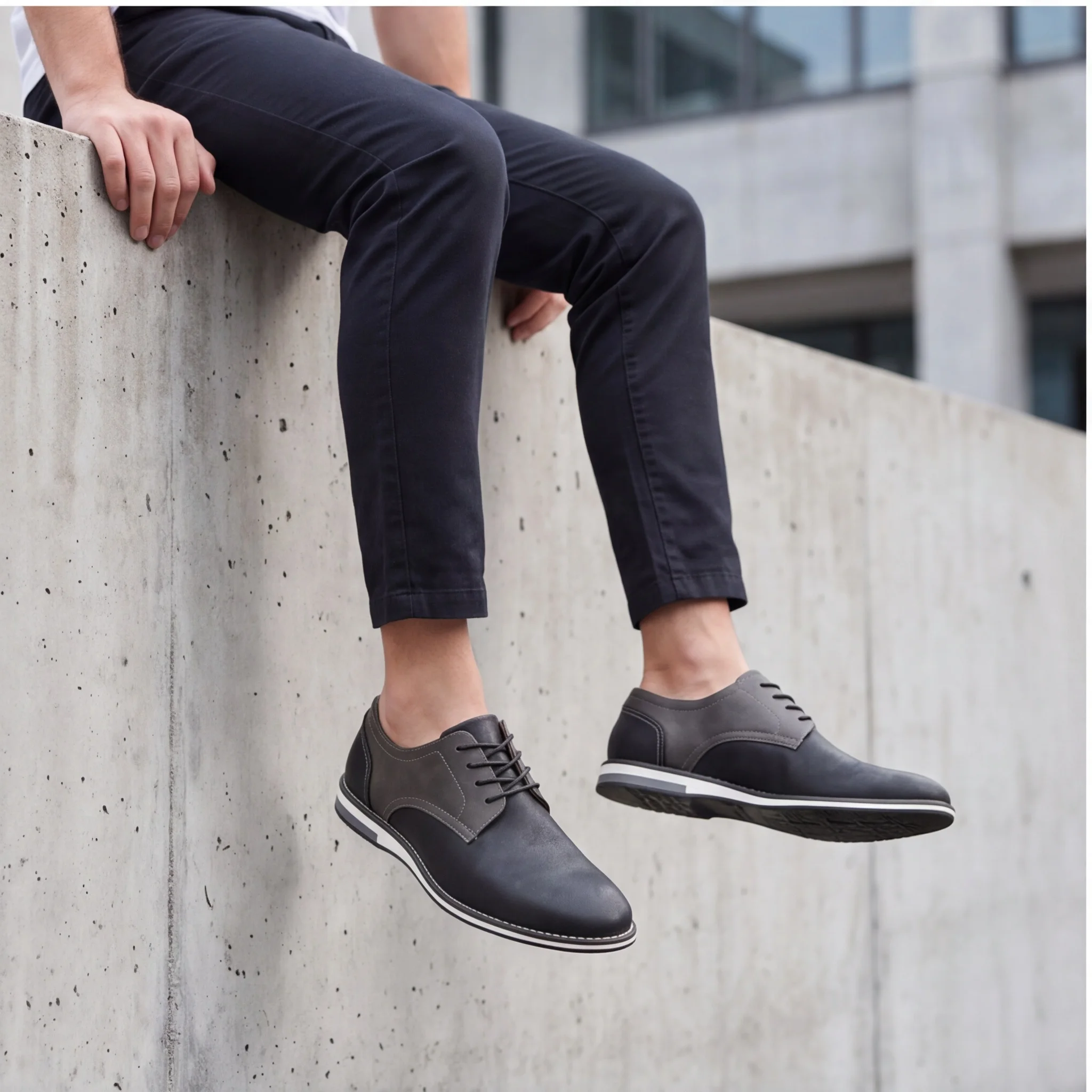 Men's Casual Shoes Distressed Look Shoes For Man Daily Wear Shoes Man Contrast Sole Casual Style Daily Shoes