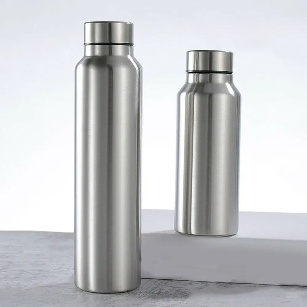 650ml/1000ml Stainless Steel Sport Water Bottle Single-layer Rugged Water Cup Metal Flask Drinkware Camping Sports Gym