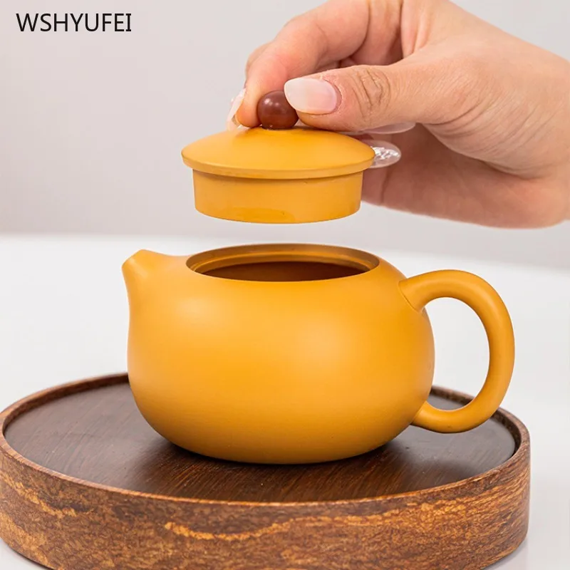 180ml  Yellow section mud from the original ore, Xishi pot Handmade teapot purple clay teapot household Kung Fu Tea 1pcs