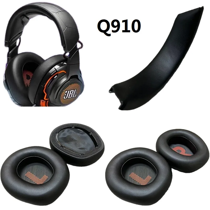 بطانة للأذن الأصلية ل JBL Quantum 910 سماعة الألعاب استبدال Q910 غطاء للأذن غطاء للأذنين وسائد للأذن وسادة عقال