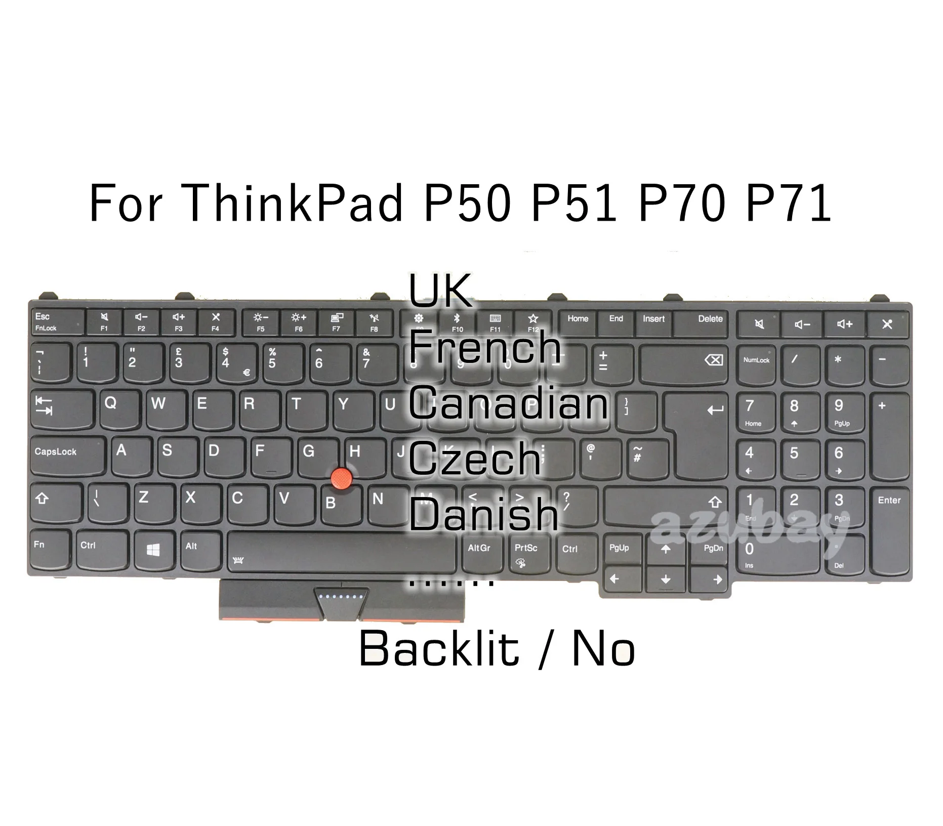 

Backlit Keyboard for Lenovo Thinkpad P50 (20EN 20EQ) P70 (20ER 20ES), P71, P51 Laptop UK French Canadian Swiss CH Greek Original