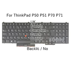 Backlit Keyboard for Lenovo Thinkpad P50 (20EN 20EQ) P70 (20ER 20ES), P71, P51 Laptop UK French Canadian Swiss CH Greek Original