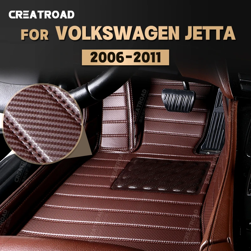 

Custom Carbon Fibre style Floor Mats For VW Volkswagen JETTA 2006-2011 07 08 09 10 Foot Carpet Cover Auto Interior Accessories