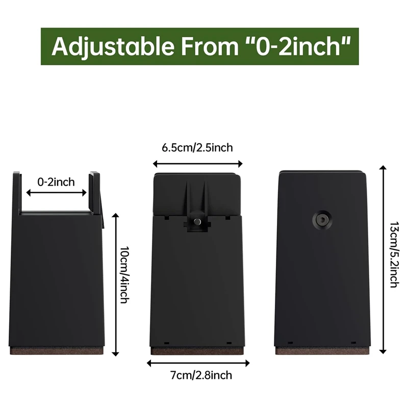 Elevadores de cama, bloques elevadores de escritorio ajustables de 4 pulgadas con abrazadera de tornillo, paquete de 4 elevadores de silla resistentes, se adapta a anchuras de 0 a 2 pulgadas, duraderos