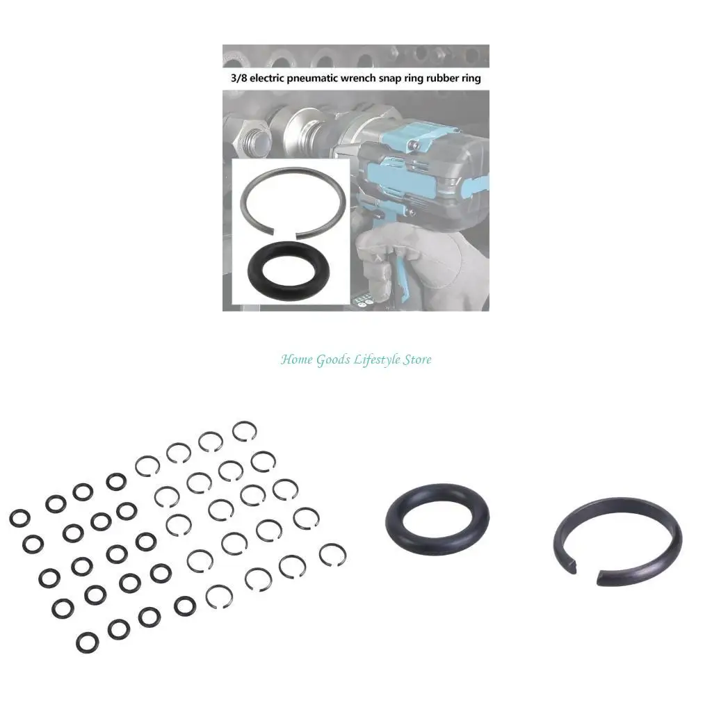 

E74E 1/2inch Impact Retaining Rings Clip Impact Frictions Rings with O-Rings for Wrench