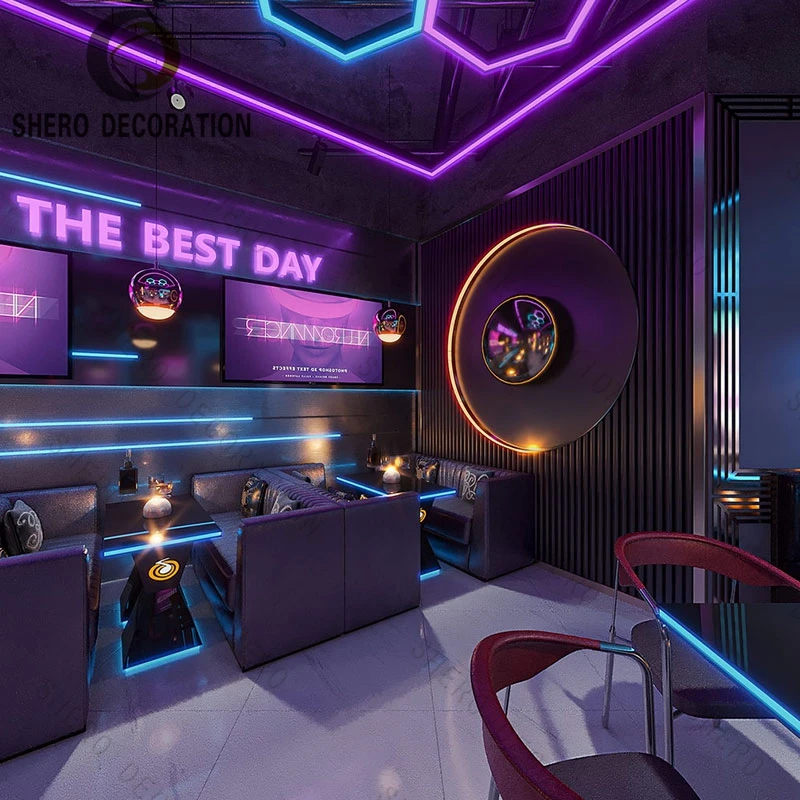 

Черный мраморный верхний бар с полками с подсветкой, набор мебели для бара