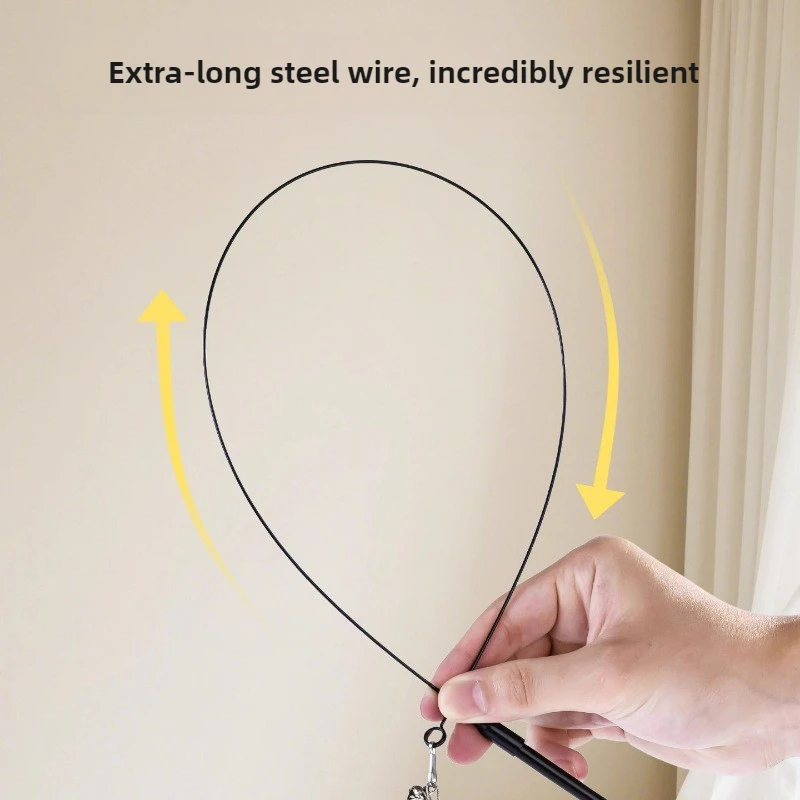 القط مضحك القط عصا أسلاك الفولاذ القطب الطويل ريشة لطيف القط لعبة هريرة الصيد الدورية الذاتي متعة الإغاثة لعبة الحيوانات الأليفة #5