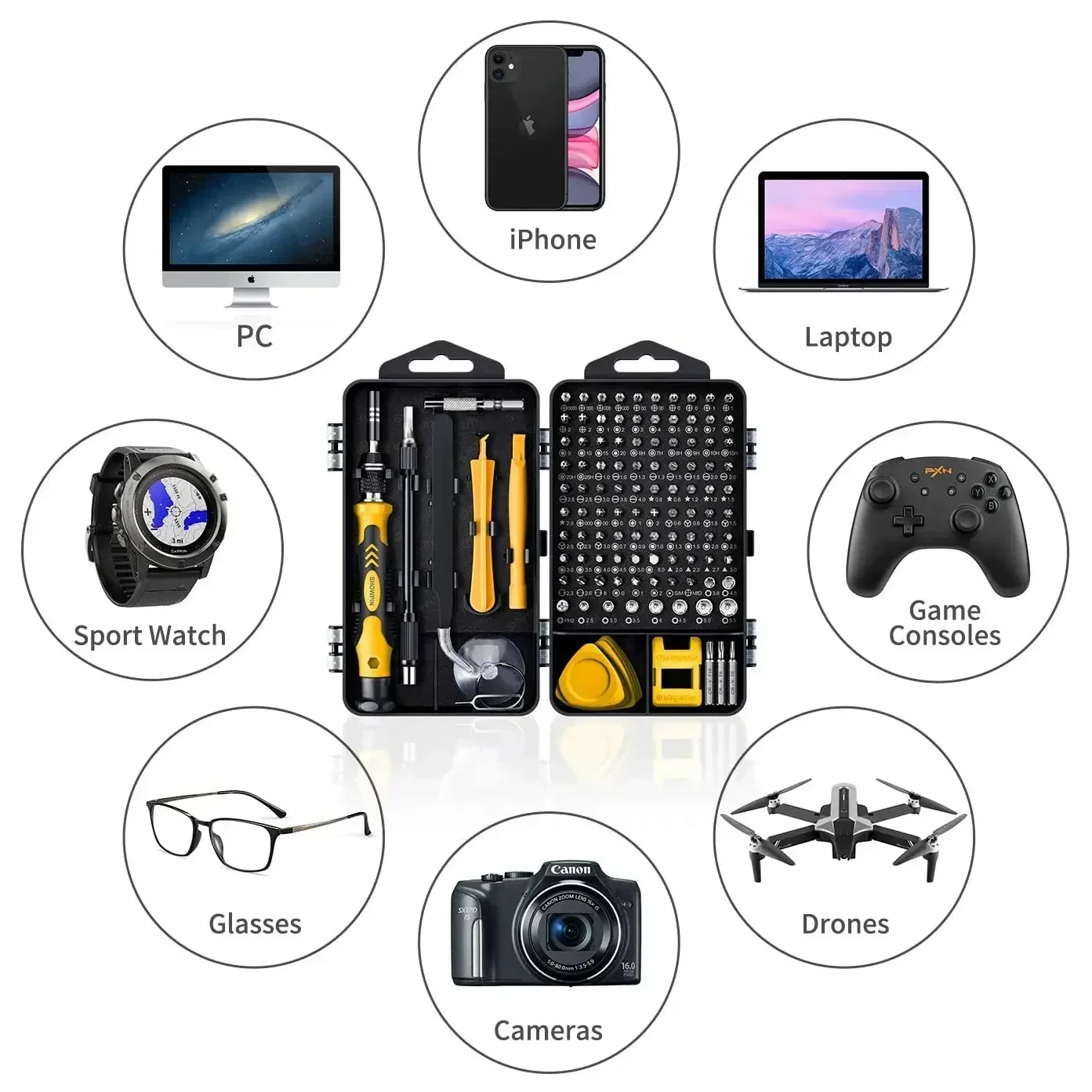 Computer-Reparatur-Set, 135-in-1-Schraubendreher-Set, PC, Laptop, Telefon, Uhr, Reparatur, Schraubendreher, Handwerkzeug, kleines Schlagschrauber-Set